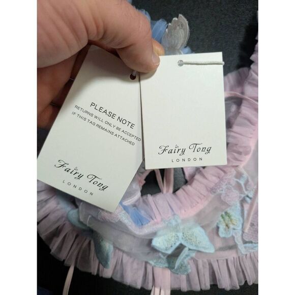 NWT  Fairy Tong London Blue and Pink Fairytale Handmade Crop Top Women's Large - Picture 3 of 6